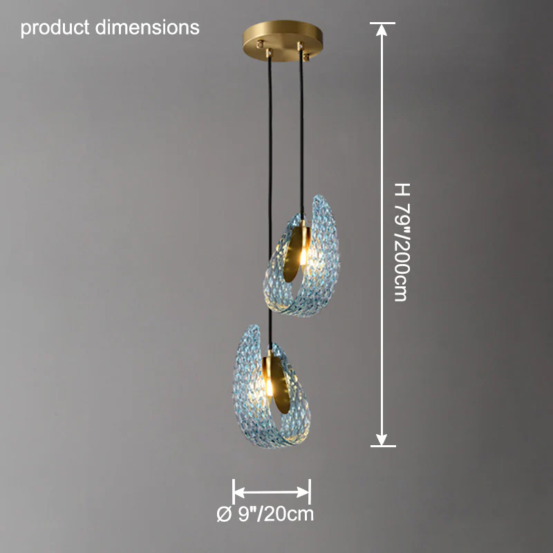 WOMO Peacock Blue Art Glass Chandelier-WM2213 - Image 28