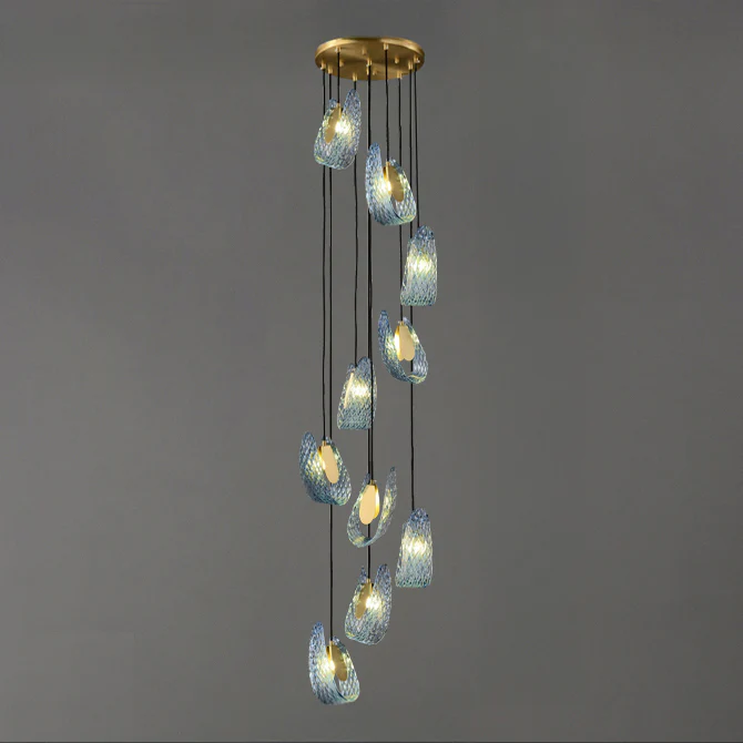 WOMO Peacock Blue Art Glass Pendant Light-WM2213a - Image 22