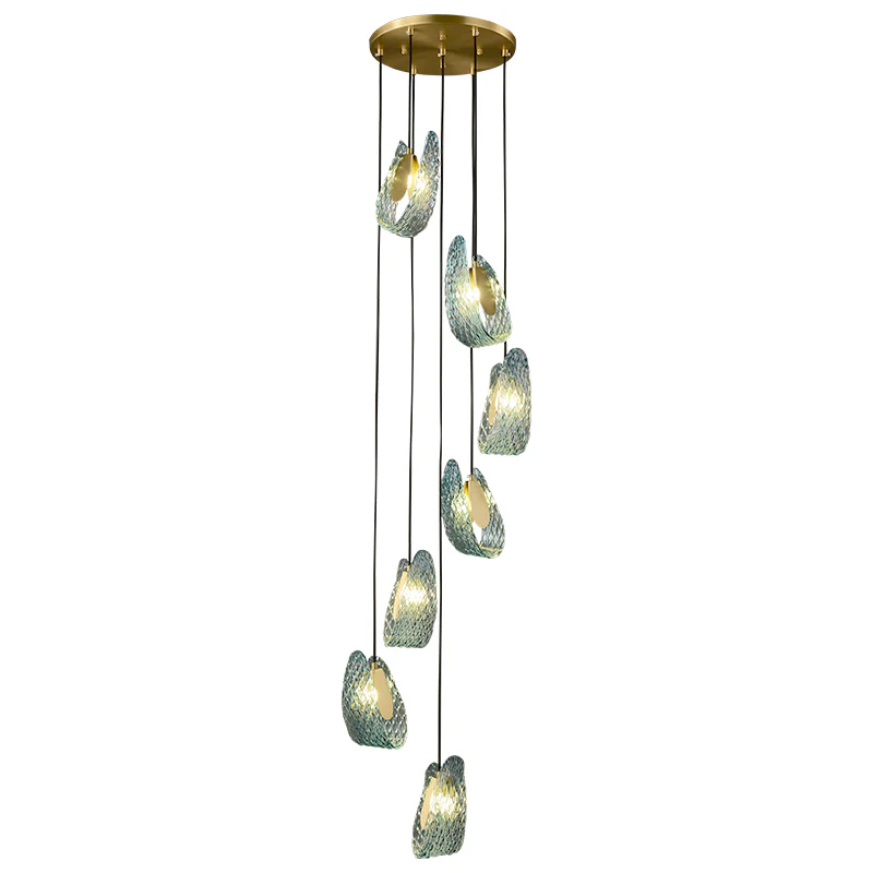 WOMO Peacock Blue Art Glass Pendant Light-WM2213a - Image 23