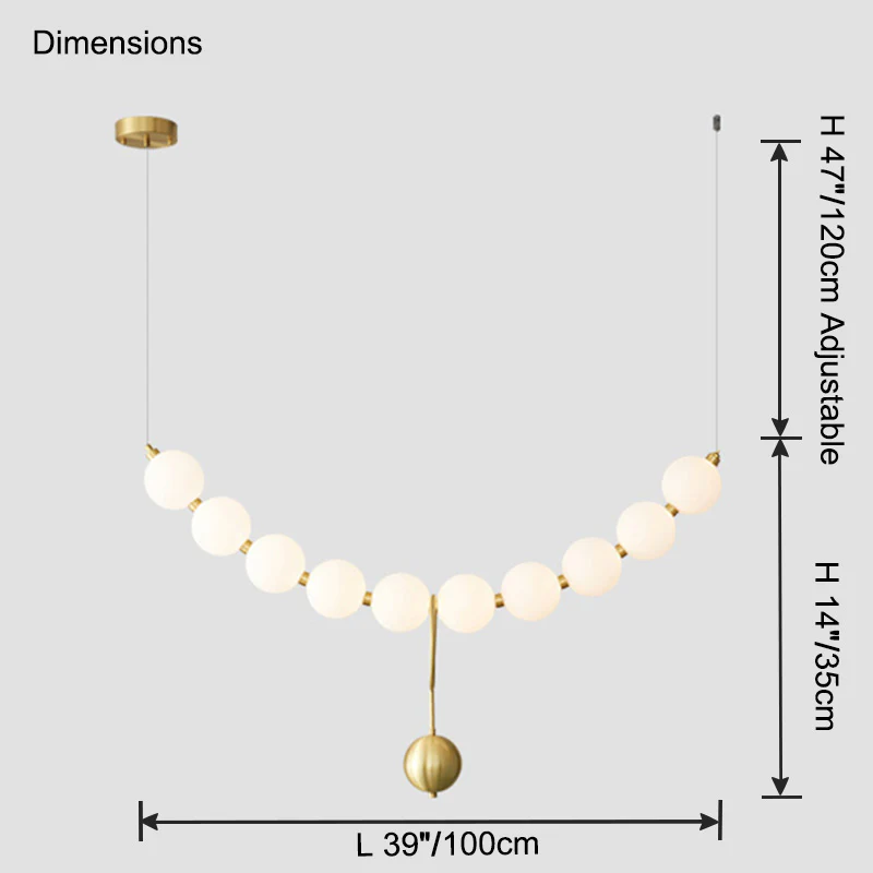 WOMO Pearl Brass Globe Dining Room Chandelier-WM2102b - Image 13