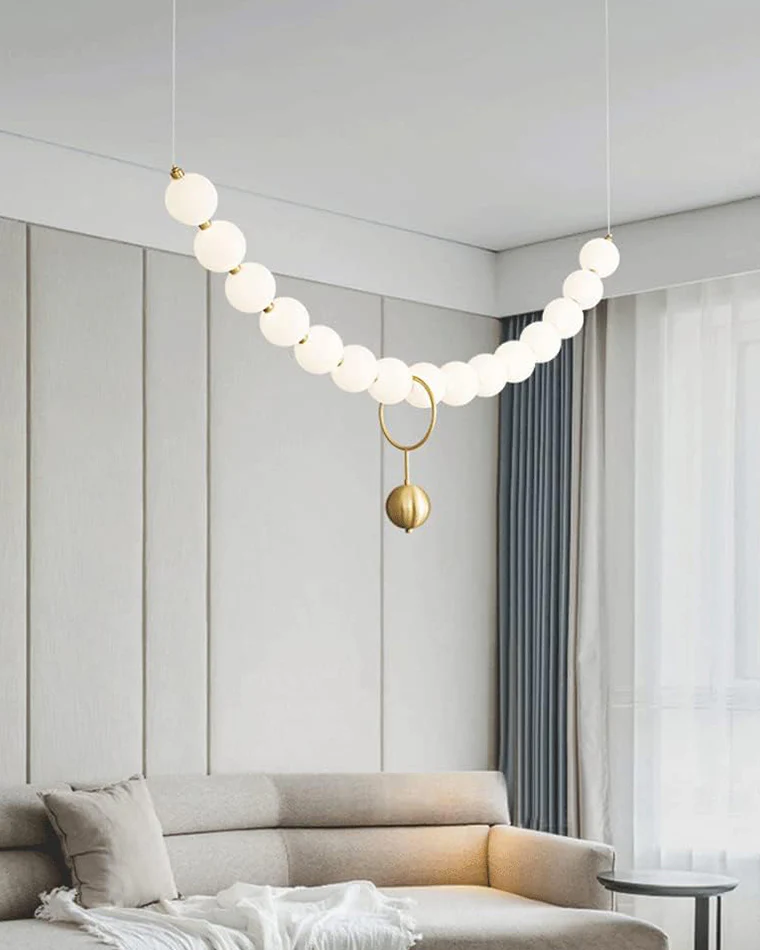 WOMO Pearl Brass Globe Dining Room Chandelier-WM2102b - Image 6