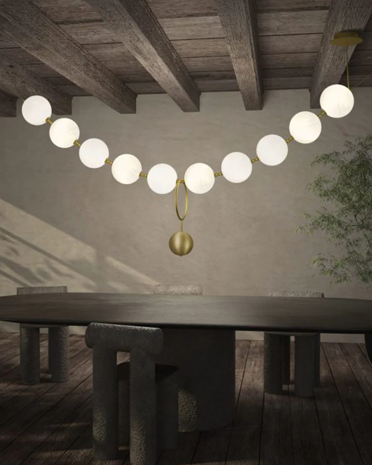 WOMO Pearl Brass Globe Dining Room Chandelier-WM2102b - Image 7