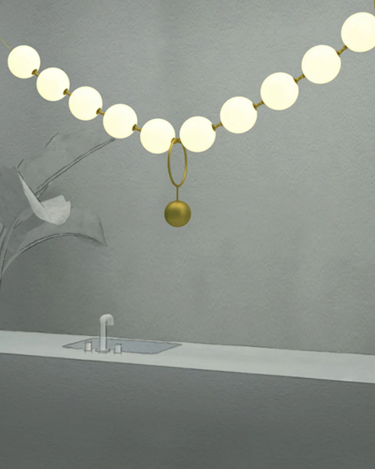 WOMO Pearl Brass Globe Dining Room Chandelier-WM2102b - Image 9