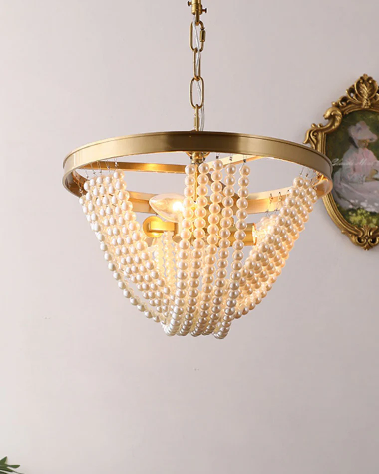 WOMO Pearl Beaded Chandelier-WM2407 - Image 4