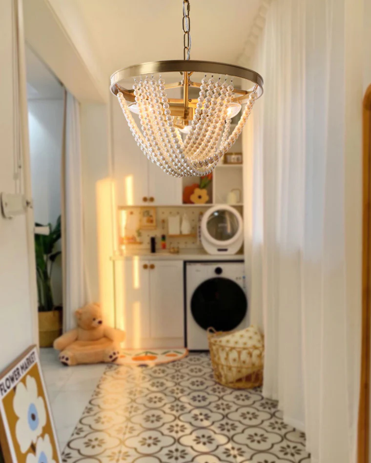 WOMO Pearl Beaded Chandelier-WM2407 - Image 7