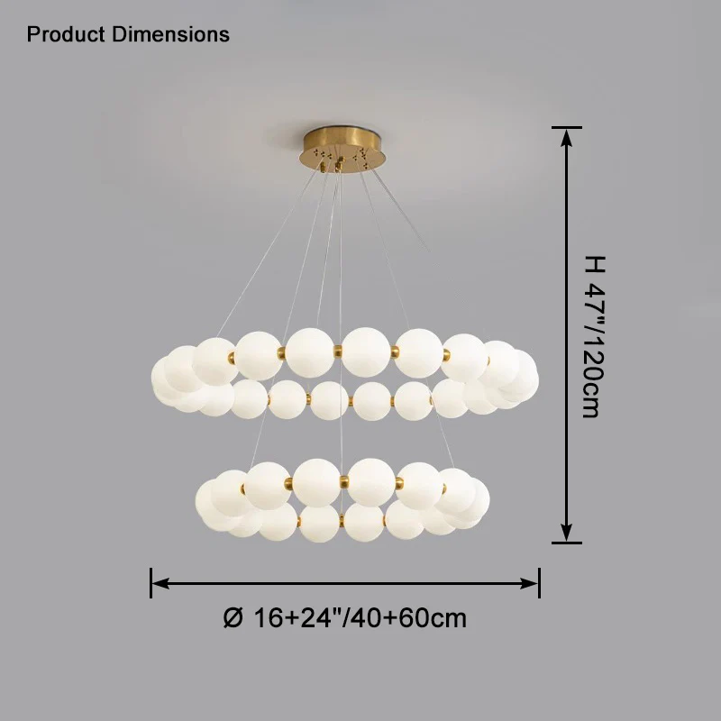 WOMO Pearl Necklace Round Chandelier-WM2344 - Image 17