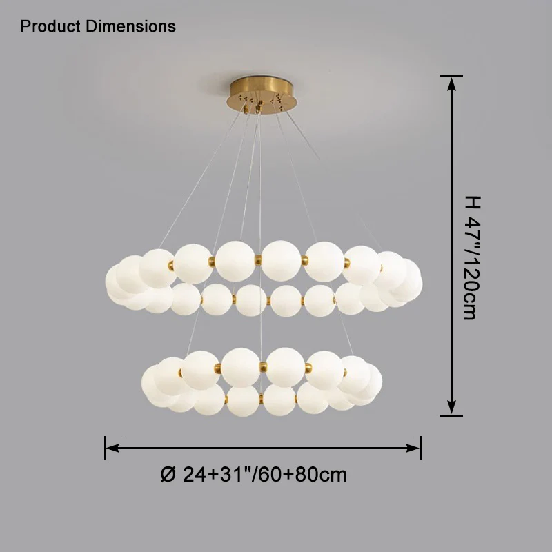 WOMO Pearl Necklace Round Chandelier-WM2344 - Image 19