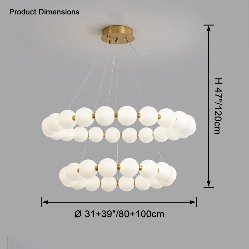 WOMO Pearl Necklace Round Chandelier-WM2344 - Image 21