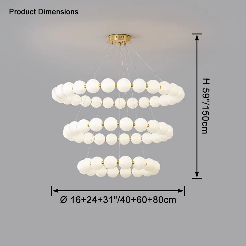 WOMO Pearl Necklace Round Chandelier-WM2344 - Image 23