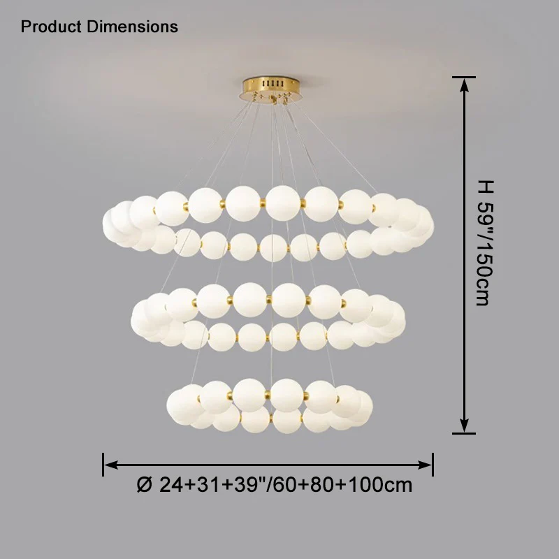 WOMO Pearl Necklace Round Chandelier-WM2344 - Image 25