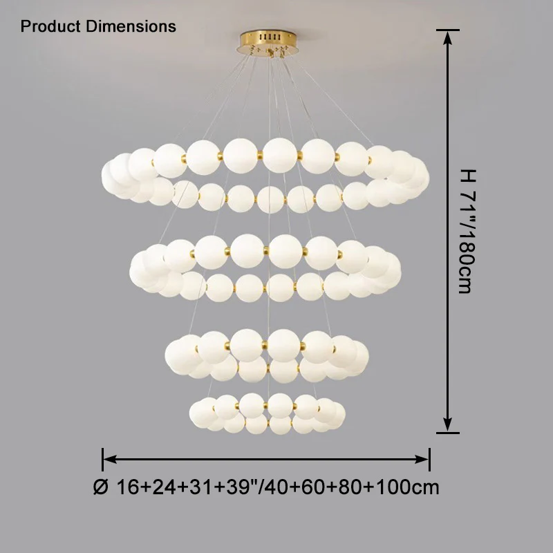 WOMO Pearl Necklace Round Chandelier-WM2344 - Image 27