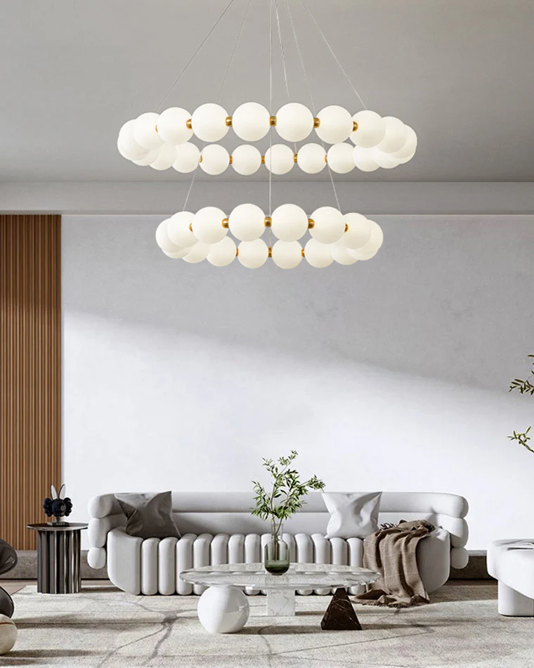 WOMO Pearl Necklace Round Chandelier-WM2344 - Image 3
