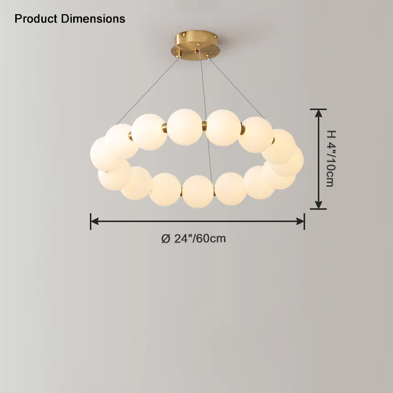 WOMO Pearl Necklace Round Chandelier-WM2344 - Image 6