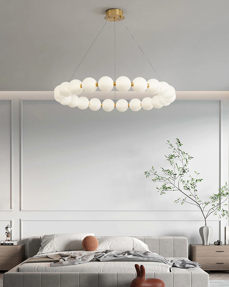 WOMO Pearl Necklace Round Chandelier-WM2344 - Image 7