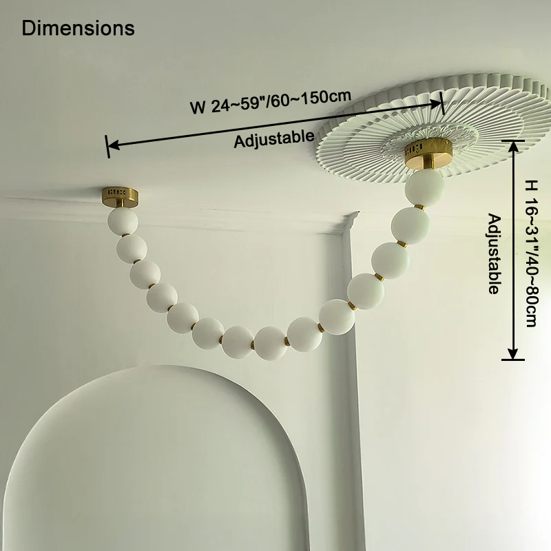 WOMO Pearl Necklace Chandelier-WM2806 - Image 11