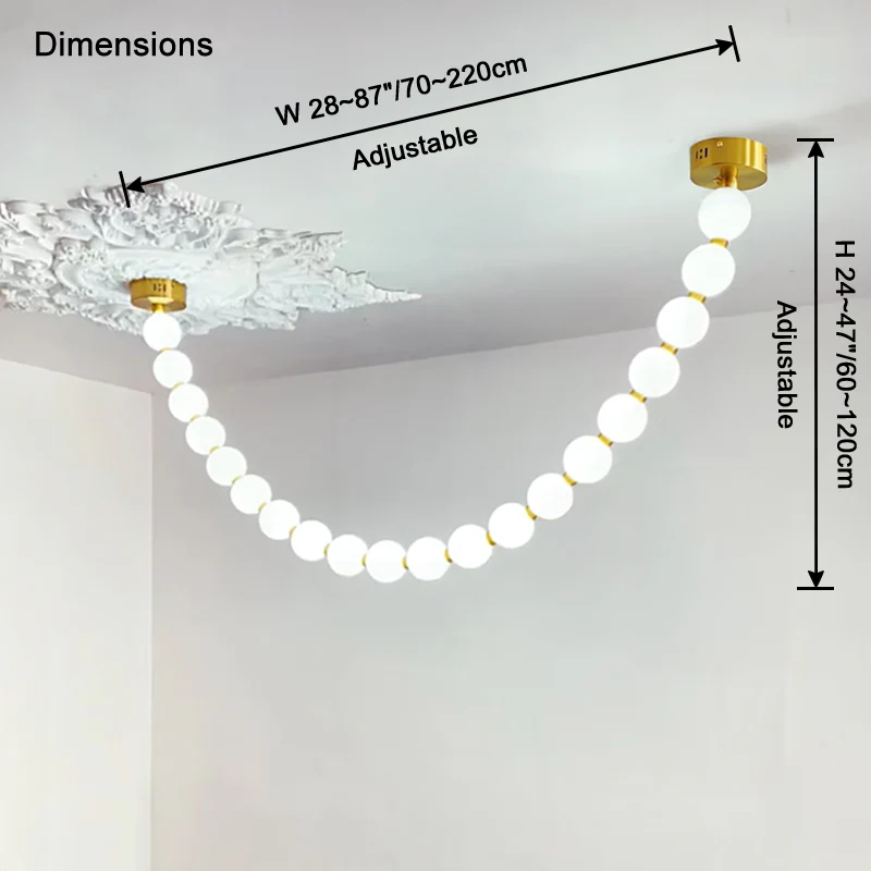 WOMO Pearl Necklace Chandelier-WM2806 - Image 17