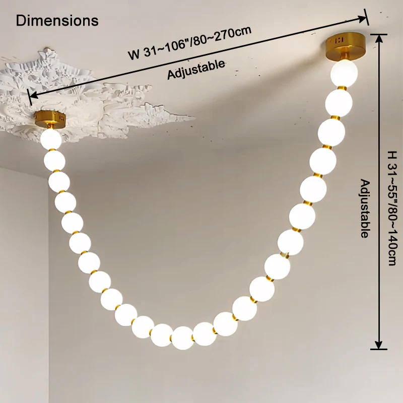 WOMO Pearl Necklace Chandelier-WM2806 - Image 21
