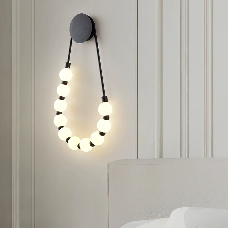 WOMO Pearl Necklace Elegent Wall Sconce-WM6145 - Image 2