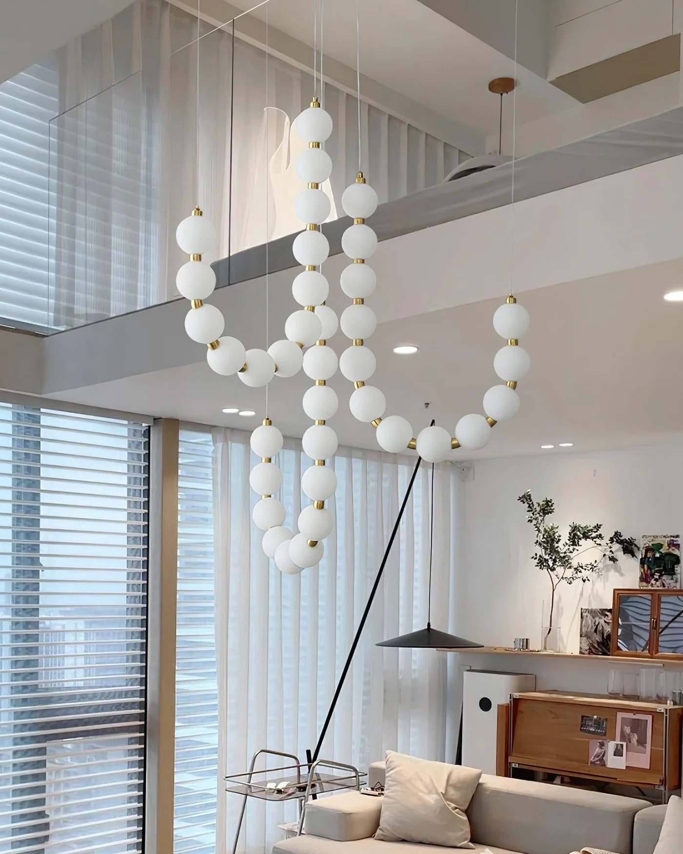 WOMO String Pearl Chandelier-WM2102 - Image 11