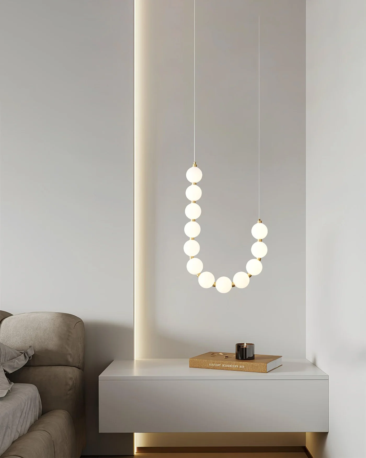 WOMO String Pearl Chandelier-WM2102 - Image 7