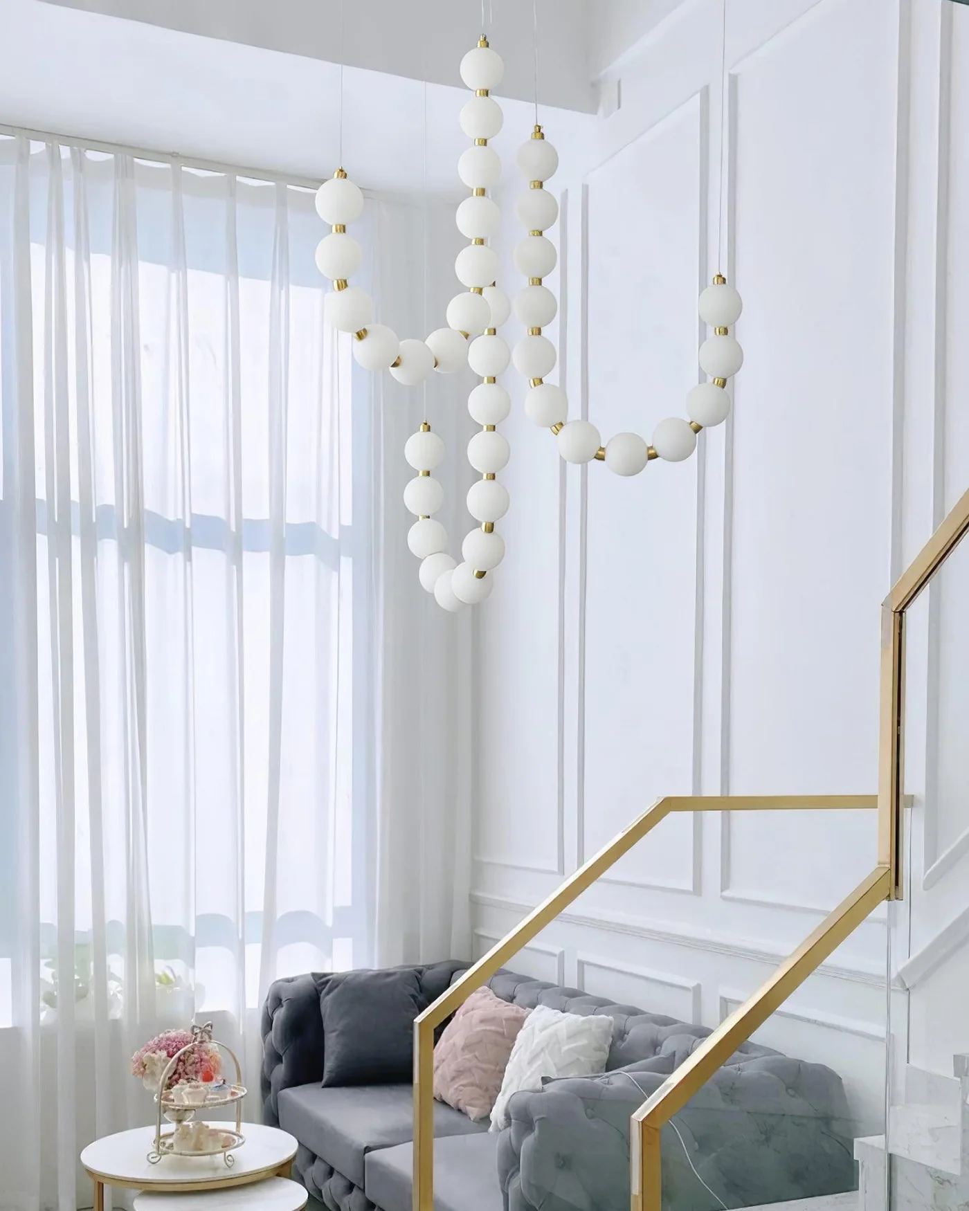 WOMO String Pearl Chandelier-WM2102 - Image 13