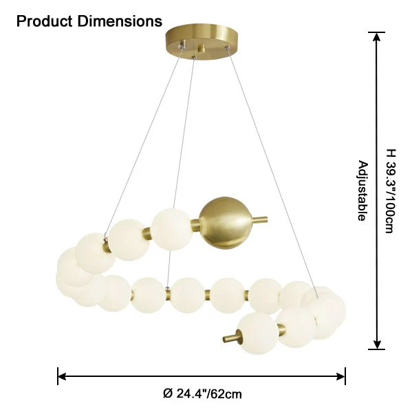 WOMO Spiral Pearl Chandelier-WM2812 - Image 15