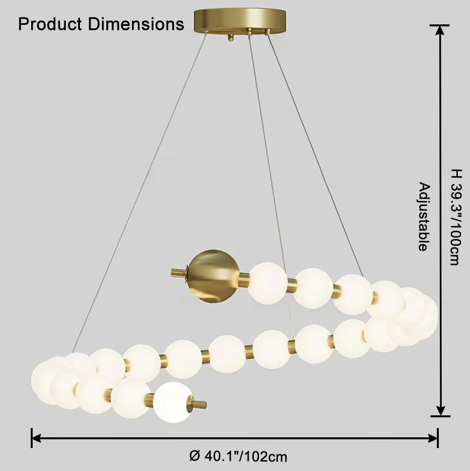 WOMO Spiral Pearl Chandelier-WM2812 - Image 19