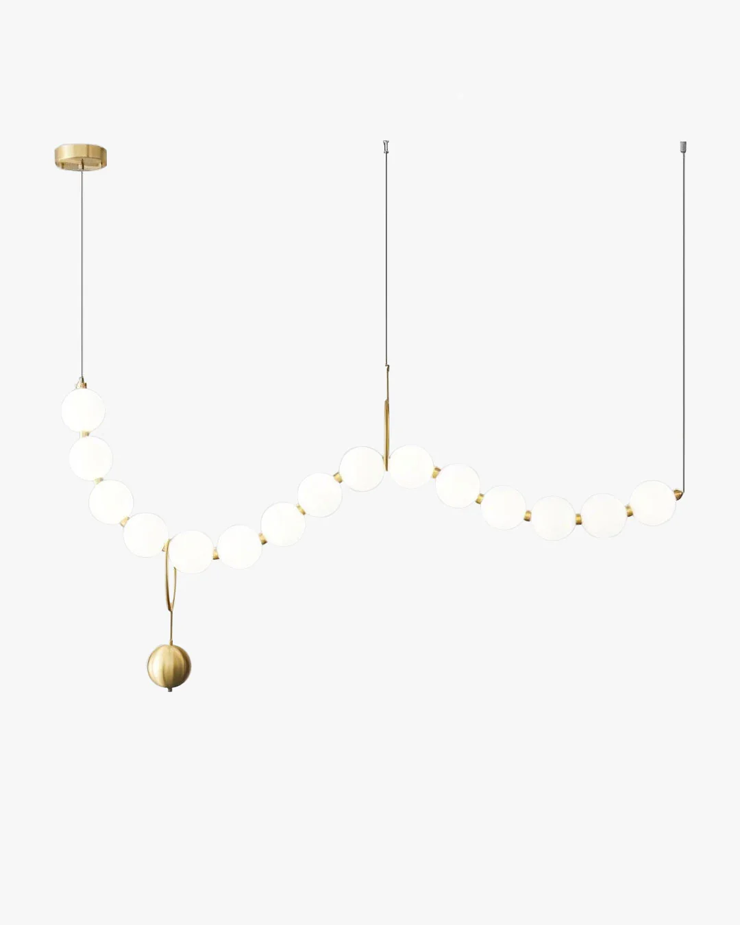 WOMO Pearl Brass Globe Dining Room Chandelier-WM2102a