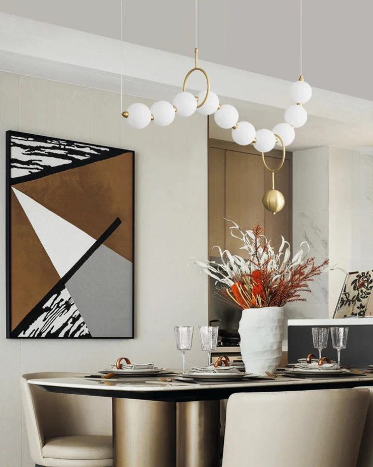 WOMO Pearl Brass Globe Dining Room Chandelier-WM2102a - Image 10