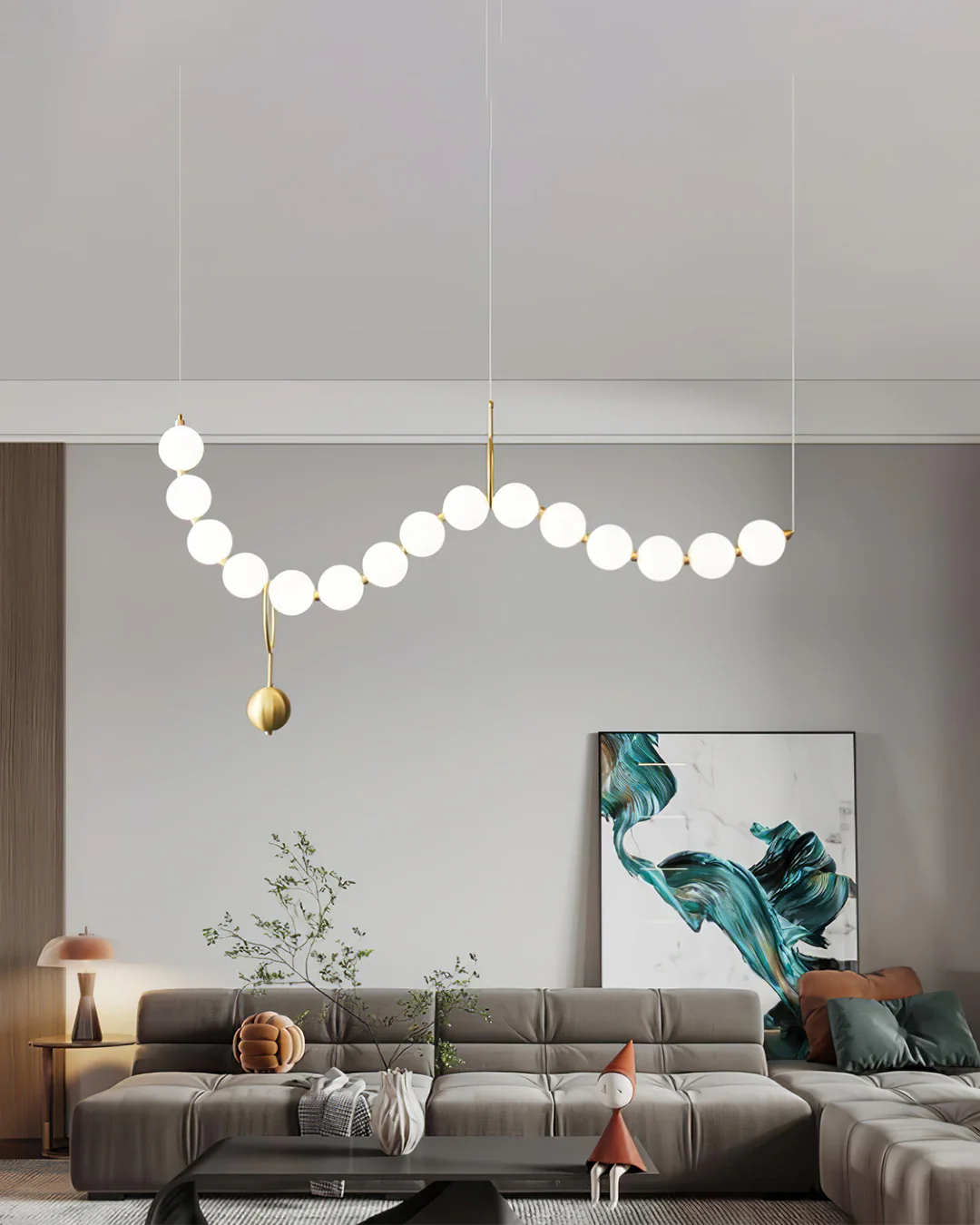 WOMO Pearl Brass Globe Dining Room Chandelier-WM2102a - Image 11