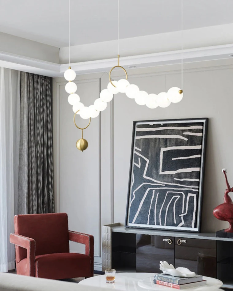 WOMO Pearl Brass Globe Dining Room Chandelier-WM2102a - Image 12