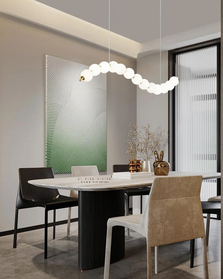 WOMO Pearl Globe Brass Dining Room Chandelier-WM2102d - Image 5