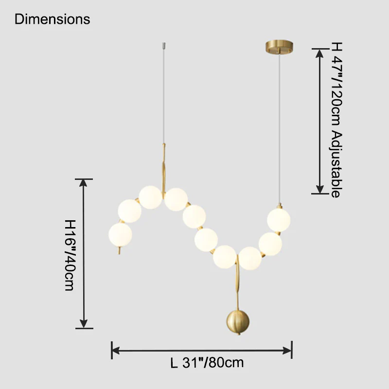 WOMO Pearl Brass Globe Dining Room Chandelier-WM2102c - Image 12