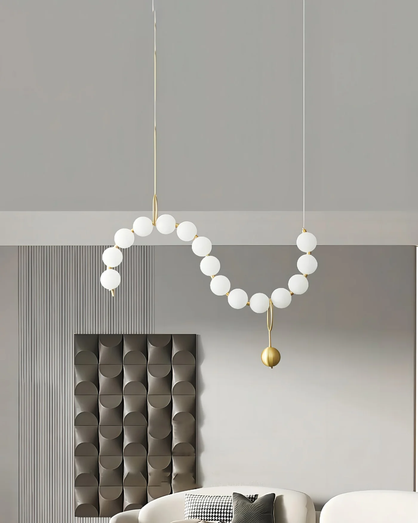 WOMO Pearl Brass Globe Dining Room Chandelier-WM2102c - Image 7