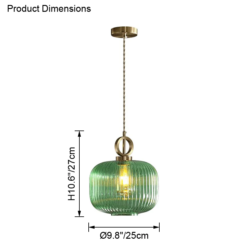 WOMO Reeded Glass Pendant Light-WM2264 - Image 11