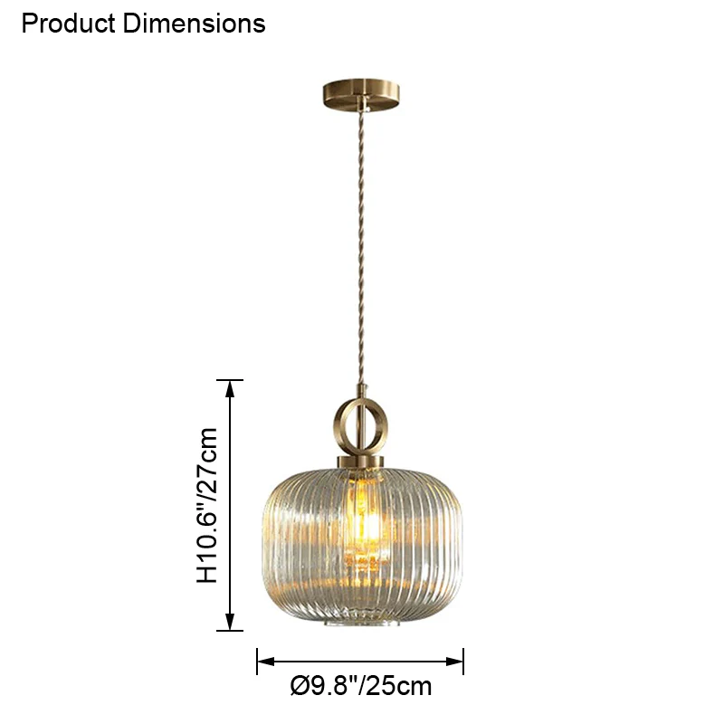 WOMO Reeded Glass Pendant Light-WM2264 - Image 13