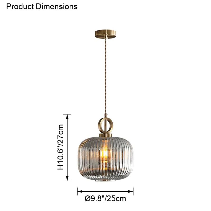 WOMO Reeded Glass Pendant Light-WM2264 - Image 15