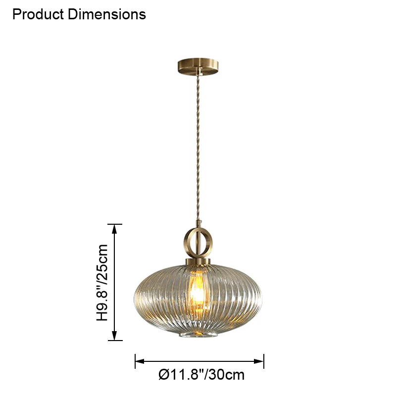 WOMO Reeded Glass Pendant Light-WM2264 - Image 19