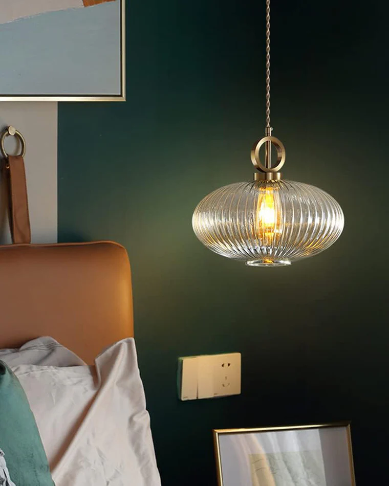 WOMO Reeded Glass Pendant Light-WM2264 - Image 2