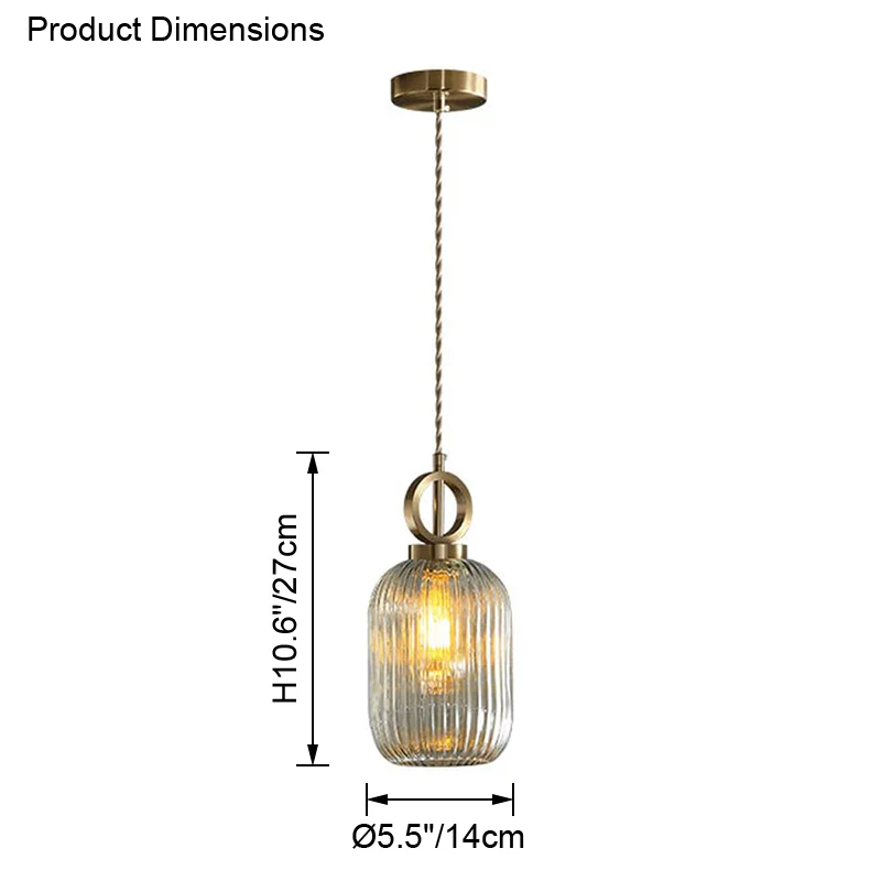 WOMO Reeded Glass Pendant Light-WM2264 - Image 25