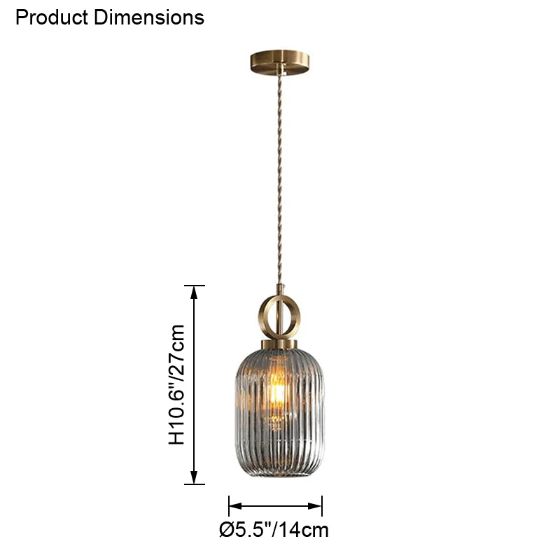 WOMO Reeded Glass Pendant Light-WM2264 - Image 27