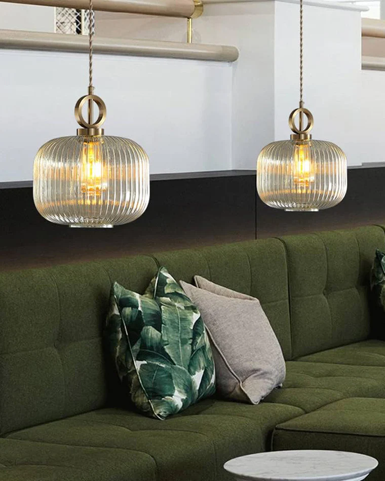 WOMO Reeded Glass Pendant Light-WM2264 - Image 4