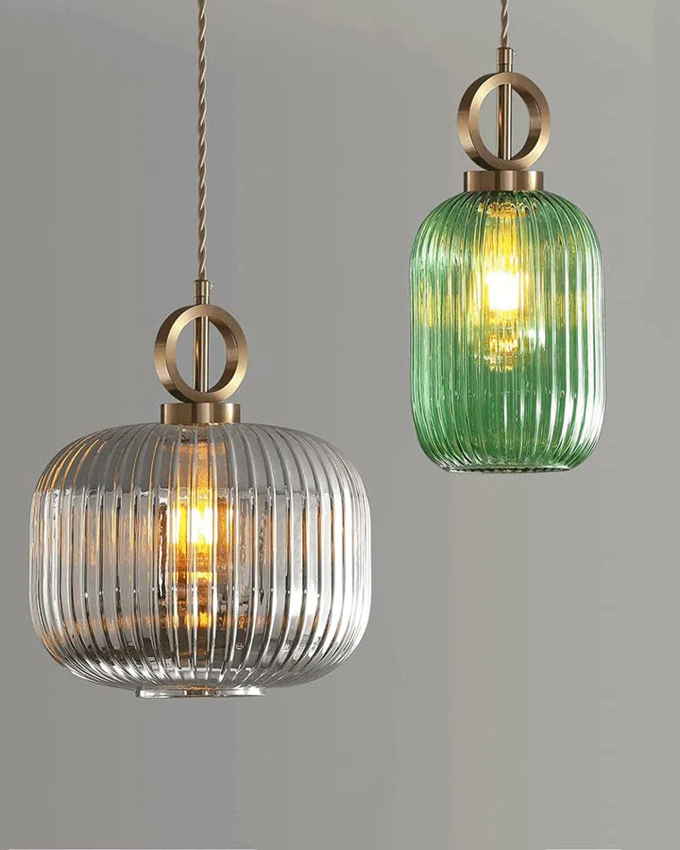 WOMO Reeded Glass Pendant Light-WM2264 - Image 6