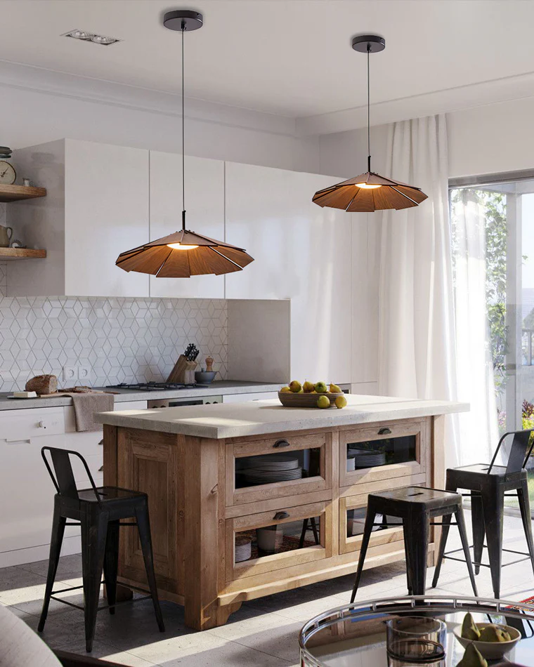 WOMO Petal Wood Pendant Light-WM2525 - Image 4
