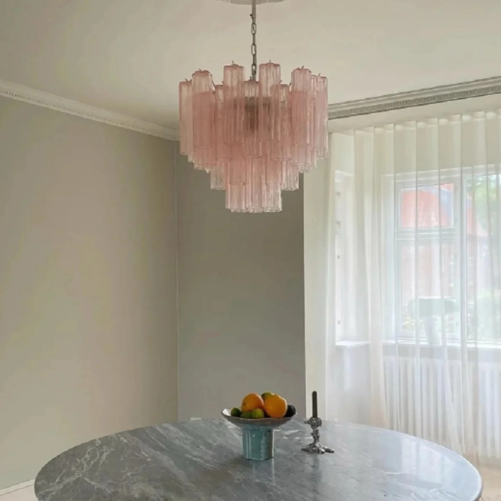 WOMO Pink Glass Tiered Chandelier-WM3018 - Image 11
