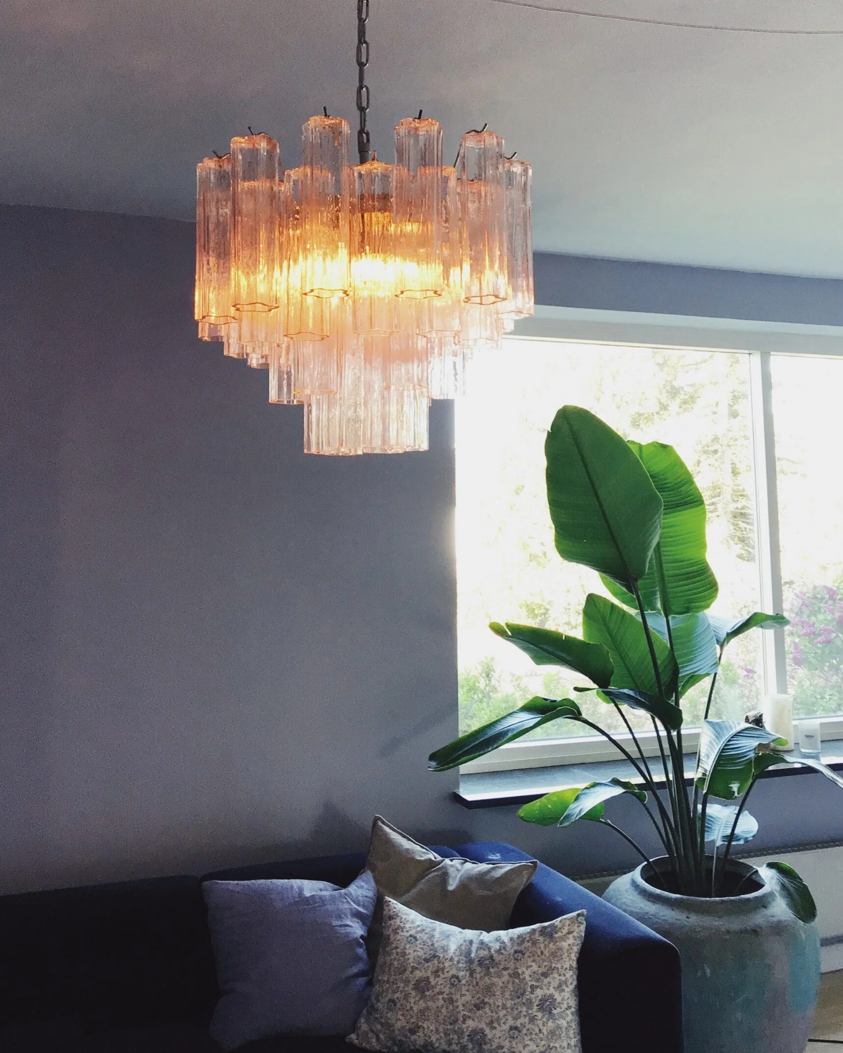 WOMO Pink Glass Tiered Chandelier-WM3018 - Image 12