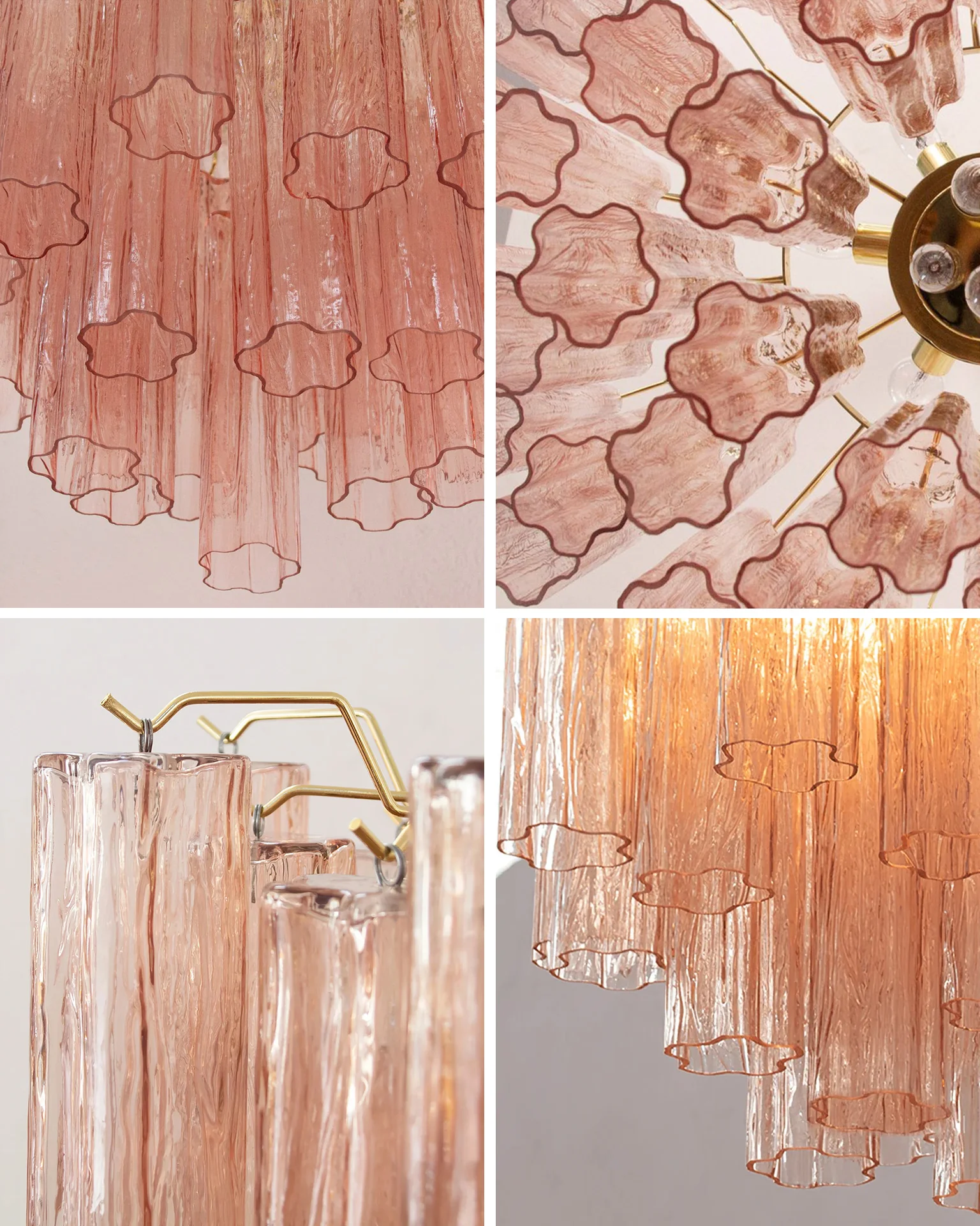 WOMO Pink Glass Tiered Chandelier-WM3018 - Image 13