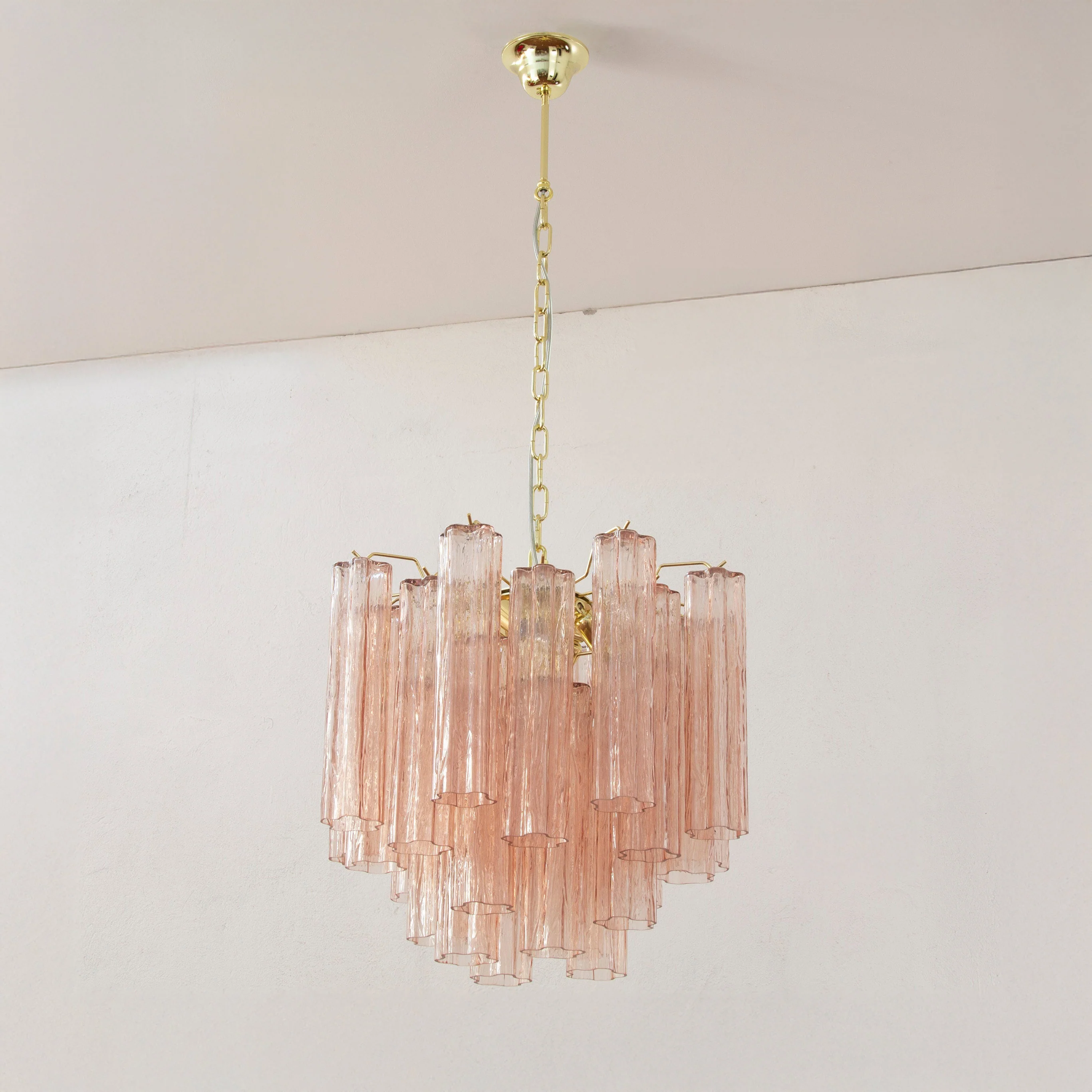 WOMO Pink Glass Tiered Chandelier-WM3018 - Image 14