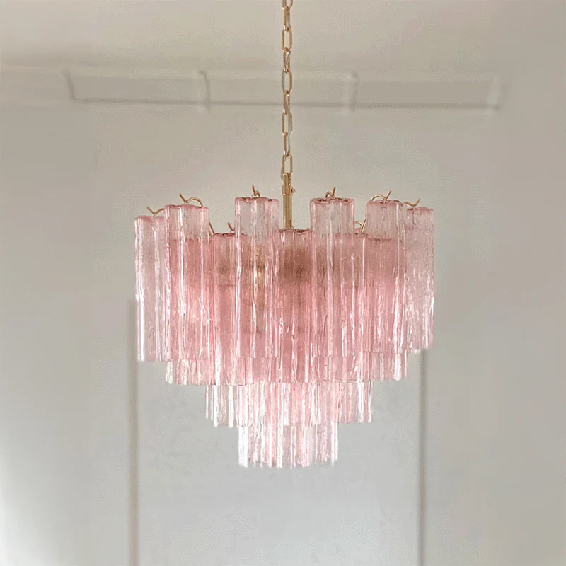 WOMO Pink Glass Tiered Chandelier-WM3018 - Image 15