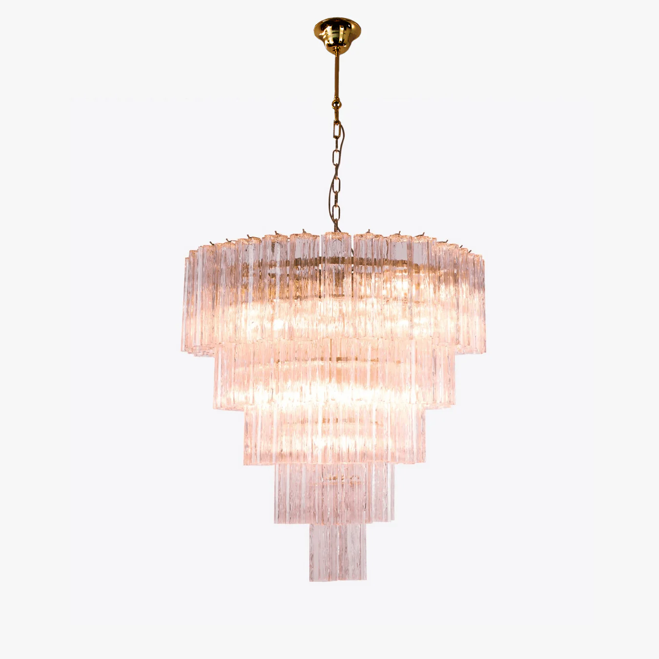 WOMO Pink Glass Tiered Chandelier-WM3018 - Image 16